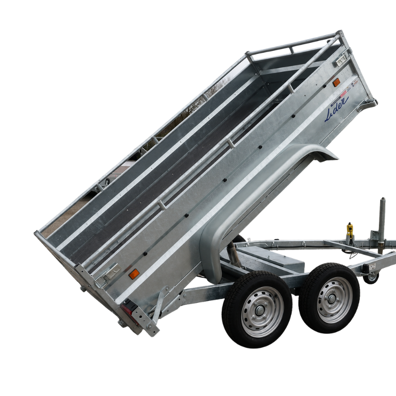 LIDER - Remorque benne hydraulique double essieu 253 × 134 × 50 cm - PTAC 1 000 kg