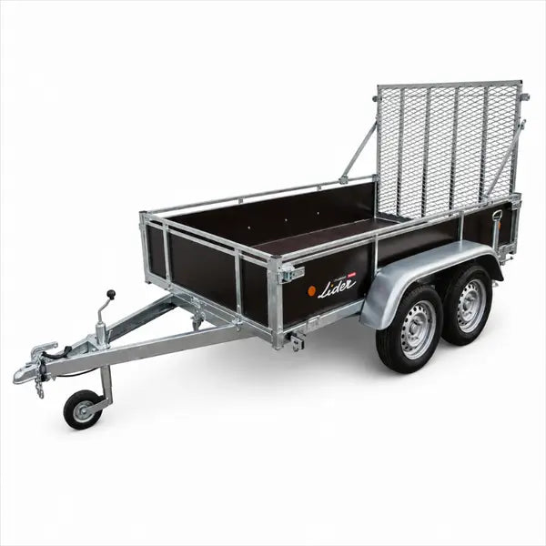 LIDER 45450 - Double essieu avec rehausse grillagée 70 cm - PTAC 750 kg - Vue 3