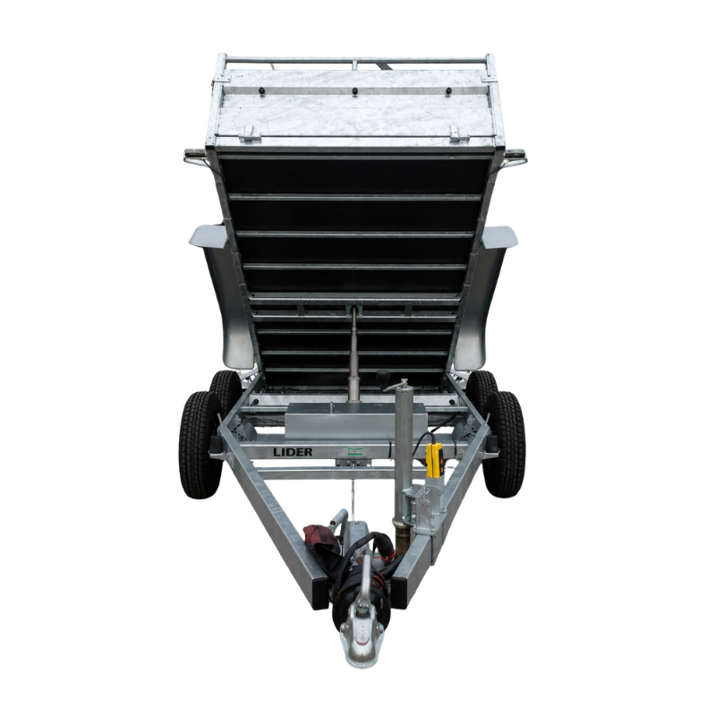 LIDER - Remorque benne hydraulique double essieu 253 × 134 × 50 cm - PTAC 1 000 kg - Vue 5