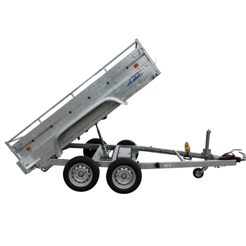 LIDER - Remorque benne hydraulique double essieu 253 × 134 × 50 cm - PTAC 1 000 kg - Vue 6