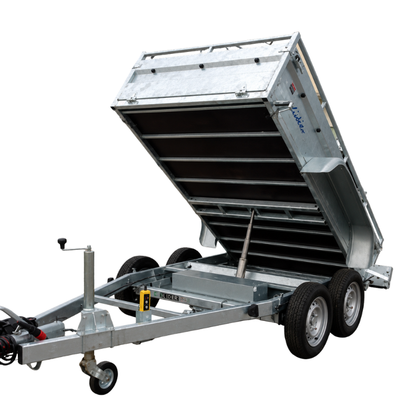 LIDER - Remorque benne hydraulique double essieu 253 × 134 × 50 cm - PTAC 1 000 kg - Vue 7